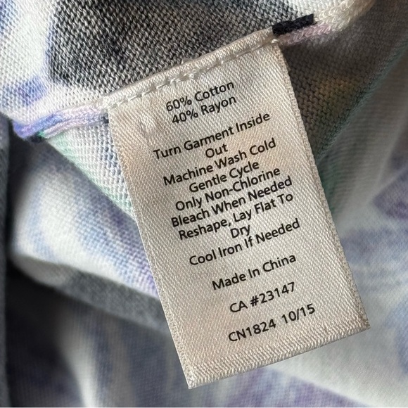 NWT Talbots Petites Purple Floral Stripes Short Sleeve Top XSP - Picture 13 of 13